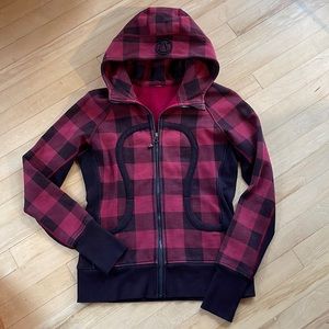 lululemon Red Plaid Scuba Hoodie